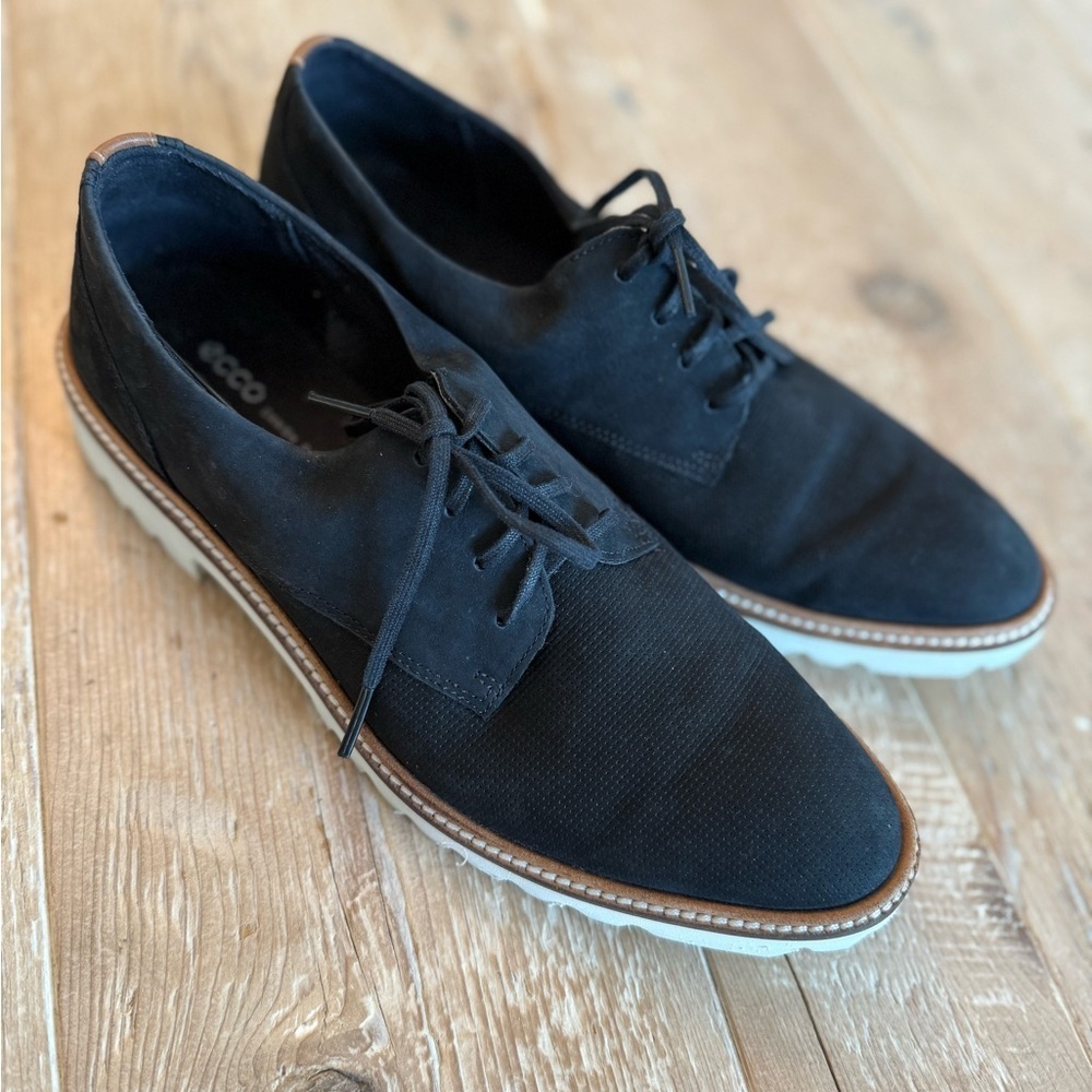 Ecco Modern Tailored Women’s Black Suede Casual Shoes 39 8.5 - Picture 5 of 11